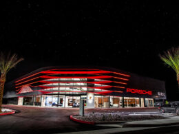 Destination Porsche Dealership at Night - Porsche Palm Springs
